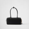 Re-Nylon and leather small top-handle bag