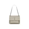 SAINT LAURENT Niki Logo Vintage Shoulder Bag White