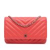 Chanel CC Chevron Caviar Wallet On Chain