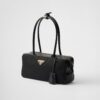 Re-Nylon and leather small top-handle bag