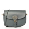 CHRISTIAN DIOR Box Calfskin Small Bobby Bag Gray