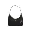 PRADA Re-Edition 2005 Classic Silver Buckle Triangle Logo Hobo Underarm Bag