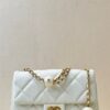 CHANEL 24S Pearl Ball Square Fat Shoulder Bag White