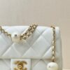 CHANEL 24S Pearl Ball Square Fat Shoulder Bag White