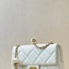 CHANEL 24S Pearl Ball Square Fat Shoulder Bag White